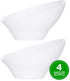 PLASTICPRO Disposable Angled Plastic Bowls Round Medium Serving Bowl, Elegant for Party's, Snack, or Salad Bowl, White, Pack of 4...