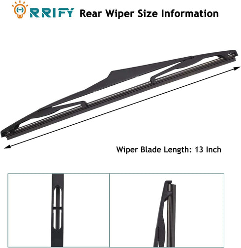 2 Pack ORRIFY 13" Rear Windshield Wiper Blade for Jeep Wrangler 2007-2018 Back Windshield Wiper Blade - Replacement for OEM 68002490AB...
