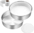 6 Inch Cake Pan Set of 2, E-Far Stainless Steel Round Layer Smash Cake Baking Pans with Parchment Rounds & Side Liner Roll, Non-Toxic & Healthy Me...