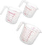 Plastic Measuring Cup Set,3Pcs BPA Free Plastic Clear Heat-resistant with Angled Grip and Spout Stackable Liquid Measuring Cup for Kitchen Use...
