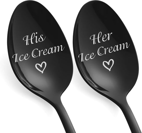 Valentines Day Gifts for Him Couple Gifts - Anniversary Wedding Engagement Gifts for Couple, Personalized Gifts 2 Pcs His and Hers Gifts Ice Cream...