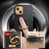 Guppy Compatible with iPhone 15 Plus Ring Holder Case Luxury Crocodile Cover Gold Edge 360 Degree Rotation Stand for Women Slim Leather Snake Liza...