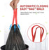 drawstring garbage bag,Capacity 4 gallons black drawstring garbage bag 17.7 * 19.6inch 15 pieces/roll 75 pieces in total PE material...