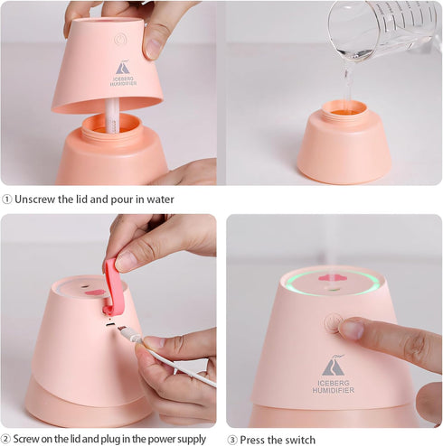 3-in-1 Aromatherapy Diffuser Humidifier?With Fan and Night Light Function, Easy to Carry Aroma Diffuser Humidifier with Seven Color Ambient Lights...