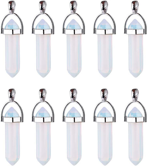 Genuine Quartz Stone Bullet Pendant Healing Point Reiki Chakra Pendants Crystal Charms Bulk for Jewelry Making...