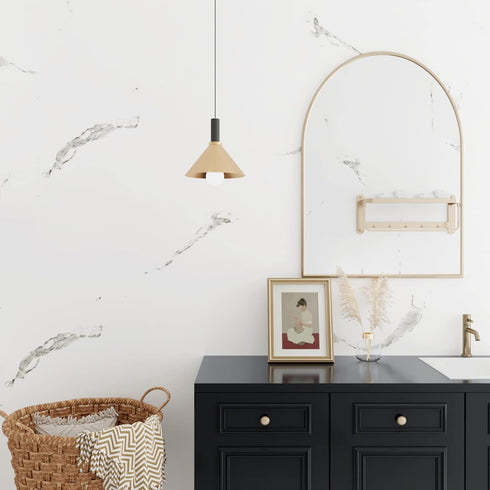 White Contact Paper Peel and Stick Countertops Modern Marble Wallpaper Self Adhesive Contact Paper for Countertops Waterproof Renter Friendly Remo...