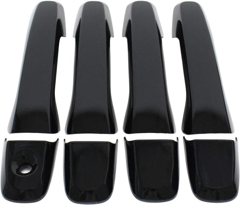 NewYall Black Exterior Door Handle Covers for Ford Edge Explorer 2011-2016 Outer Front Rear Left Driver and Right Passenger Side...