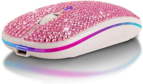 Bluetooth Mouse,Bling Dazzling 2.4GHz Rechargeable Wireless Mouse Slim Mouse with USB Receiver, Compatible with Notebook, PC, Laptop, Computer, Ma...