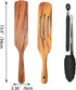 Wooden Spatulas & clip set Mixing, Reaching Bottom of Jar, Dough Whisk Spurtles Kitchen Tools Wooden Kitchen Utensils for NonStick Cookware wooden...