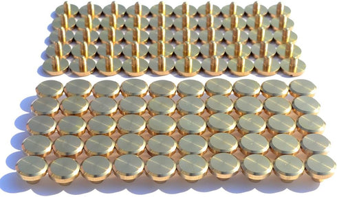 DGOL 50 Pairs Brass Backscrews Golden Leather Fasteners Sturdy Binding Rivets Belt Strap Collar Back Screws PU Studs Length (0.158 inch (4mm))...