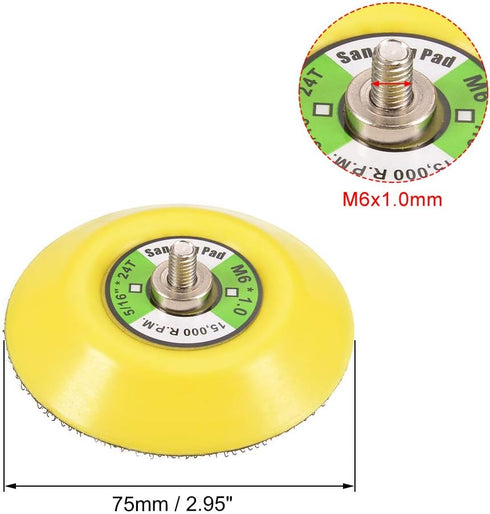 uxcell 3" Hook and Loop Backing Pad Sanding Polishing Backer Plate with M6 x 1.0 Thread for Random Orbit Sander Polisher Buffer...
