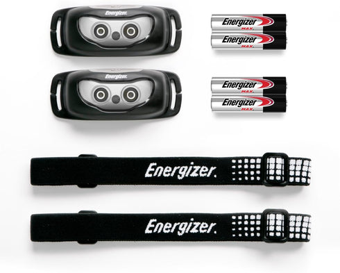 Energizer Universal Plus LED Headlamp, Lightweight Bright Headlamp for Outdoors, Camping and Emergency Light for Adults and Kids, includes Batteri...