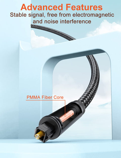VANAUX Optical Extension Cable Digital Toslink Male to Female S/PDIF Cords Compatible with Home Theater, Sound Bar, TV, PS4, Xbox, PlayStation & M...