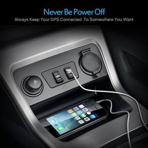 MICTUNING Universal Rocker Style Dual USB Car Charger Compatible with iPhone 6 6S Plus Mobile Device, Blue LED Digital Display Voltmeter Monitor B...