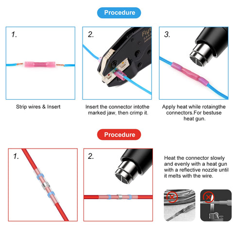 Heat Shrink Wire Connectors with Solder Seal Wire Connector, 250PCS Waterproof Electrical Butt Splice Wire Terminals for Marine Automotive Boat Tr...