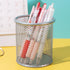 AKOAK 1 Count Desktop Pen Holder, Creative Grid Metal Pen Holder, Round Desktop Accessory and Workspace Organizer for Home, School and Office (Sil...