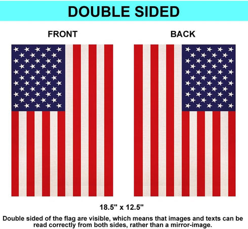 Burlap American 4th of July Garden Flag, United States Stars and Stripes Patriotic US Garden Flag, Double Sided, Perfect Decor for Outdoor Yard Po...