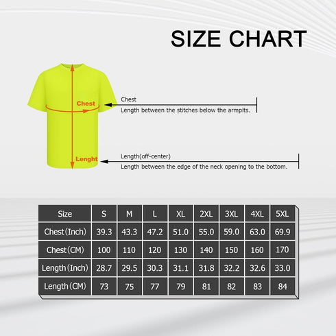 TCCFCCT Hi Vis Shirts for Men Class 3 High Visibility Shirt with Pocket, Short Sleeve Construction Work Shirts with Reflective Strips, Durable Ref...