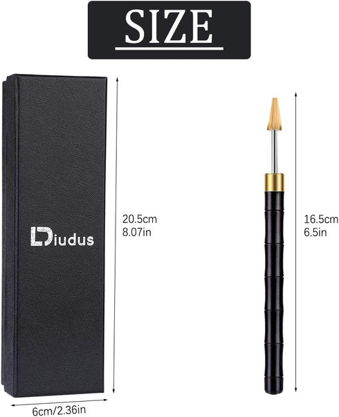 DIUDUS Leather Edge Dye Pen, Wood Handle Stainless Steel Top Edge Dye Roller Oil Pen Belt Finisher Leather DIY Craft...