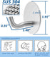 Heavy Duty Self Adhesive towel hooks Waterproof stick on bathroom kitchen door RV SUS 304 stainless steel Silver for hanging robe coat key bag hat...