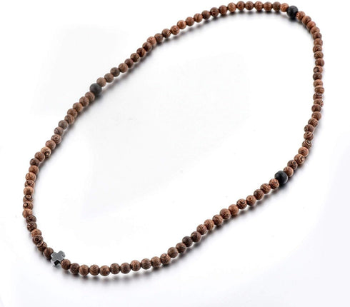 Christian Prayer Beads Rope Bracelet | Wooden Beads + Hematite Cross | Women Men Children | Great Gift for any Occasion!...