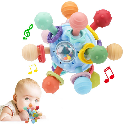 Baby Montessori Sensory Toys for 0-6 6-12 Months, Food Grade Teething Toys for Babies 0 3 6 9 12 18 Months, Newborn Infant Learning Developmental ...