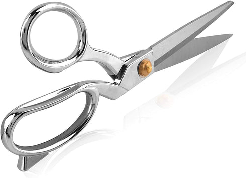 10" Heavy Duty Tailor Scissors Stainless Steel Shears Sewing Dressmaking Multi-Purpose Cloth Cutting Fabric Leather and Raw Materials 10 inch (Sil...