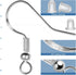 925 Sterling Silver Earring Hooks 120 PCS/60 Pairs, Ear Wires Fish Hooks, Hypo-allergenic Jewelry Findings Parts with 120 PCS Clear Silicone Earri...