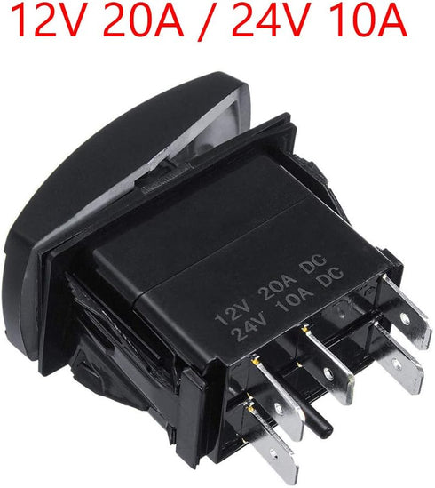 ESUPPORT Car Blue LED Compressor Light Rocker Toggle Switch ON OFF 12V 20A, 24V 10A...