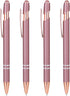 4 Pack Rose Gold Pen, 1.0 mm Ballpoint Pen with Stylus Tip, 2 in 1 Fancy Pens for Women, Rose Gold Ink Pen, Pretty Wedding Pens, Metal Stylus Pen ...
