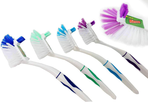 2 Sided Dish Brush Kitchen | Bathroom | Carpet with Handles for Easy Cleaning (4 Pack)...