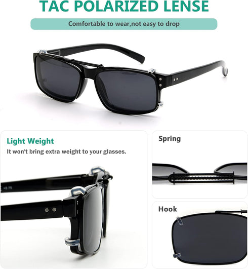 Eyekepper Metal Frame Rim Polarized Lens Clip On Sunglasses 56 * 34MM...