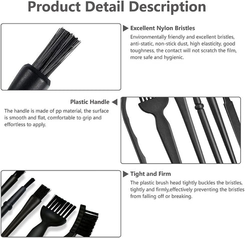 Keyboard Brush,6 in 1 Multi-Purpose Portable Plastic Handle Nylon Anti Static Brush Kit Fit for MacBook Laptop,Phone,Computer Keyboard,Machine,Car...
