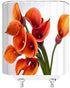 Orange Flower Shower Curtain Burnt Orange Calla Lily Floral Beautiful Romantic Love Spring Creative Plant Decorative Polyester Fabric Machine Wash...