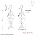 Sterling Silver Plated Earrings Drop Dangle Fish Hook Fish Bones .68" L383...