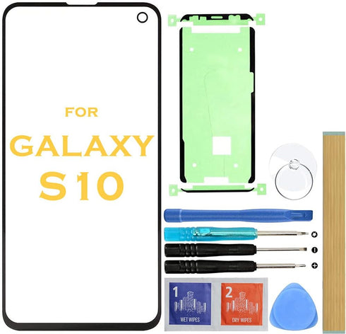 Outer Lens Screen Front Glass Replacement for Samsung Galaxy S10 G973 G973F/DS G973U G973W G9730 Series 6.1" (Black)...