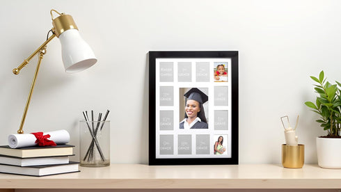 Kate & Milo School Days Frame, Holds 13 Photos k-12, Kindergarten to High School Picture Frame, Graduation Party Decorations, Multi Photo Frames C...