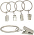40 Pack Curtain Rings with Clips, Drapery Clips with Rings, Drapes Rings 1.26 in Interior Diameter, Fits up to 1 in Curtain Rod, Matte Silver...
