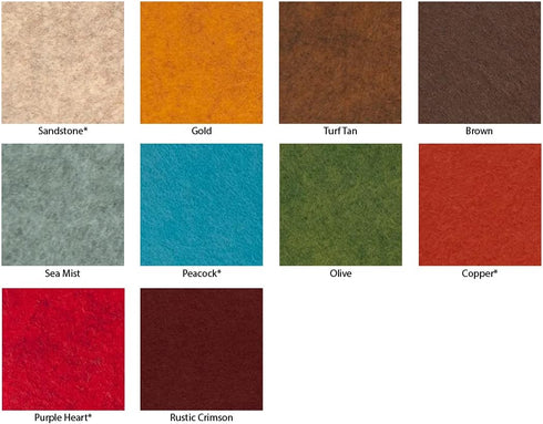 Over the River Felt 10-9X12 inch Autumn Harvest Collection Merino Wool Blend Felt OTR Felt Made in USA,Brown...