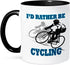 3dRose mug_218217_4 "Id Rather Be Cycling Funny Quotes Popular Saying" Ceramic Mug, Black, 11 oz...