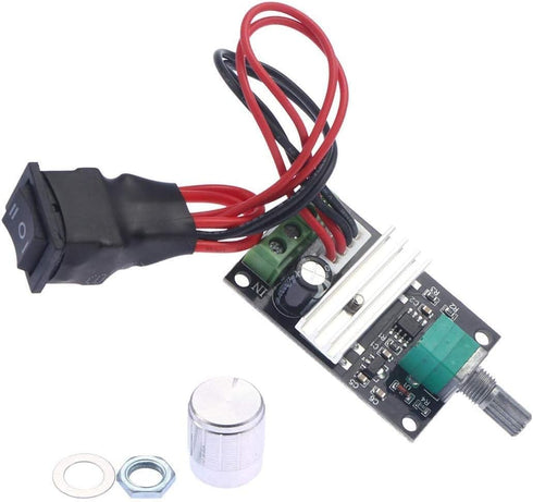 DC Motor Speed Controller PWM 1203BB 6V12V24V 3A 80W speed adjustable reversible pulse forward and reverse control switch button (2PCS)...