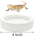 2 Pcs Reptile Food Bowl Ceramic Water Feeder Bowls Anti- Escape Mini Reptile Feeder for Lizard, Gecko etc, Round...