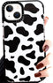 Abbery Designed for iPhone 13 Mini Case Cow Print, Clear with Design Cow Pattern Cute Durable Silicone TPU Sturdy Shockproof Protective Woman Girl...