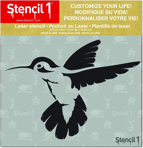 Stencil1 Hummingbird Stencil Reusable Friendly DIY Stencil for Painting, Baking, Crafts, Wall, Furniture Paint - Decor on Walls Fabric & Furniture...