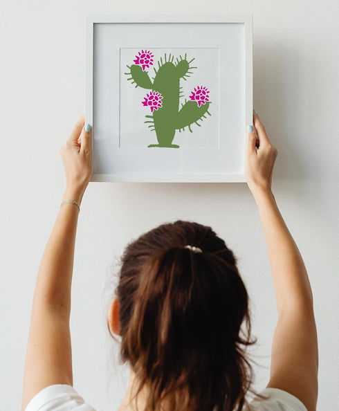 25 Pieces Cactus Stencils for Painting on Canvas Reusable Summer Cacti Stencils Tropical Succulent Drawing Template Stencil for Painting on Wood W...