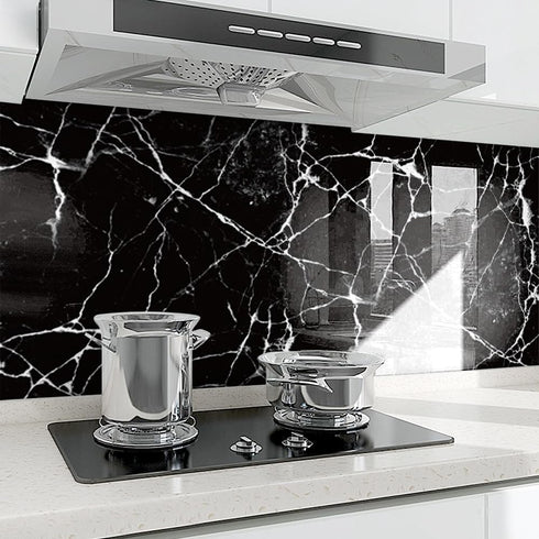 Marble Contact Paper,Wallpaper Peel and Stick Kitchen,Marble Wallpaper Vinyl Contact Paper for Cabinets Countertops Wall Covering 17.7''x196.9'' B...
