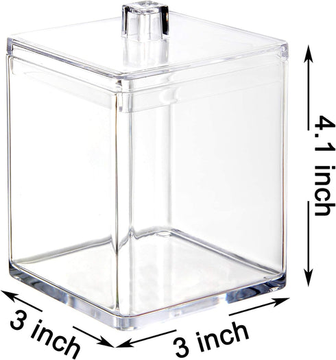 Youngever 2 Pack 15 Ounce Clear Plastic Apothecary Jars, Square Shape...