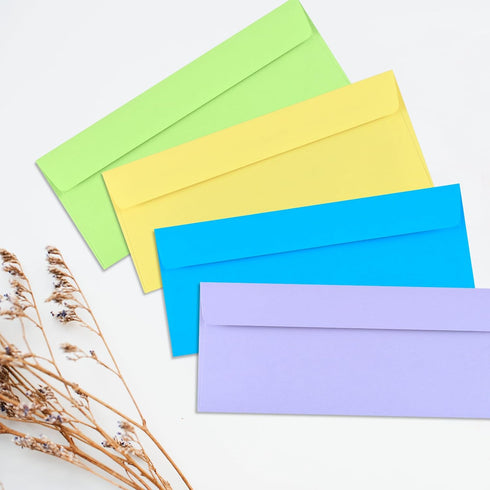 Ten Colors #10 Envelopes 50 Count Self Seal Envelopes for Business,Invitations Windowless Business Envelopes,Horchen...
