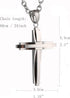 HZMAN Mens Polished Stainless Steel Silver Cross Pendant Necklace 22+2 Inches Chain...
