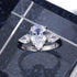 Hsitgexf Shining Classic Plated Silver Pear Cut Teardrop Halo Cubic Zirconia CZ Statement 3-Stone Eternity Wedding Engagement Ring for Women (US s...